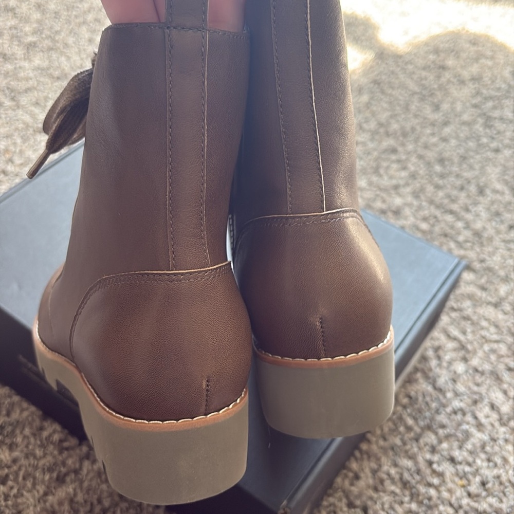 Vionic Chocolate Lace-Up Combat Boots - Picture 4 of 12